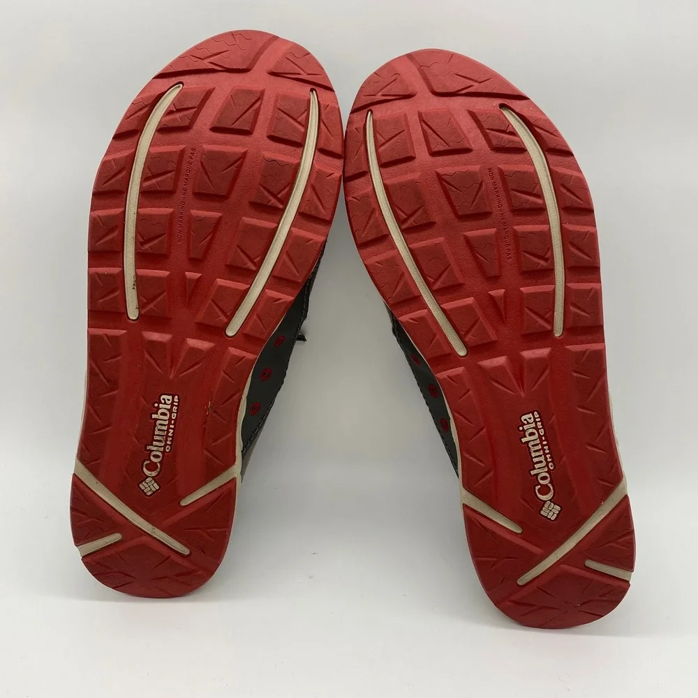 Columbia PFG Bahama Vent Boat Shoes Mens 11 Gray Red BM2658-023 Canvas Loafers